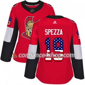 Adidas Maillot de Hockey Ottawa Senators Jason Spezza 19 2017-2018 Rouge USA Flag Fashion Authentic - Femme